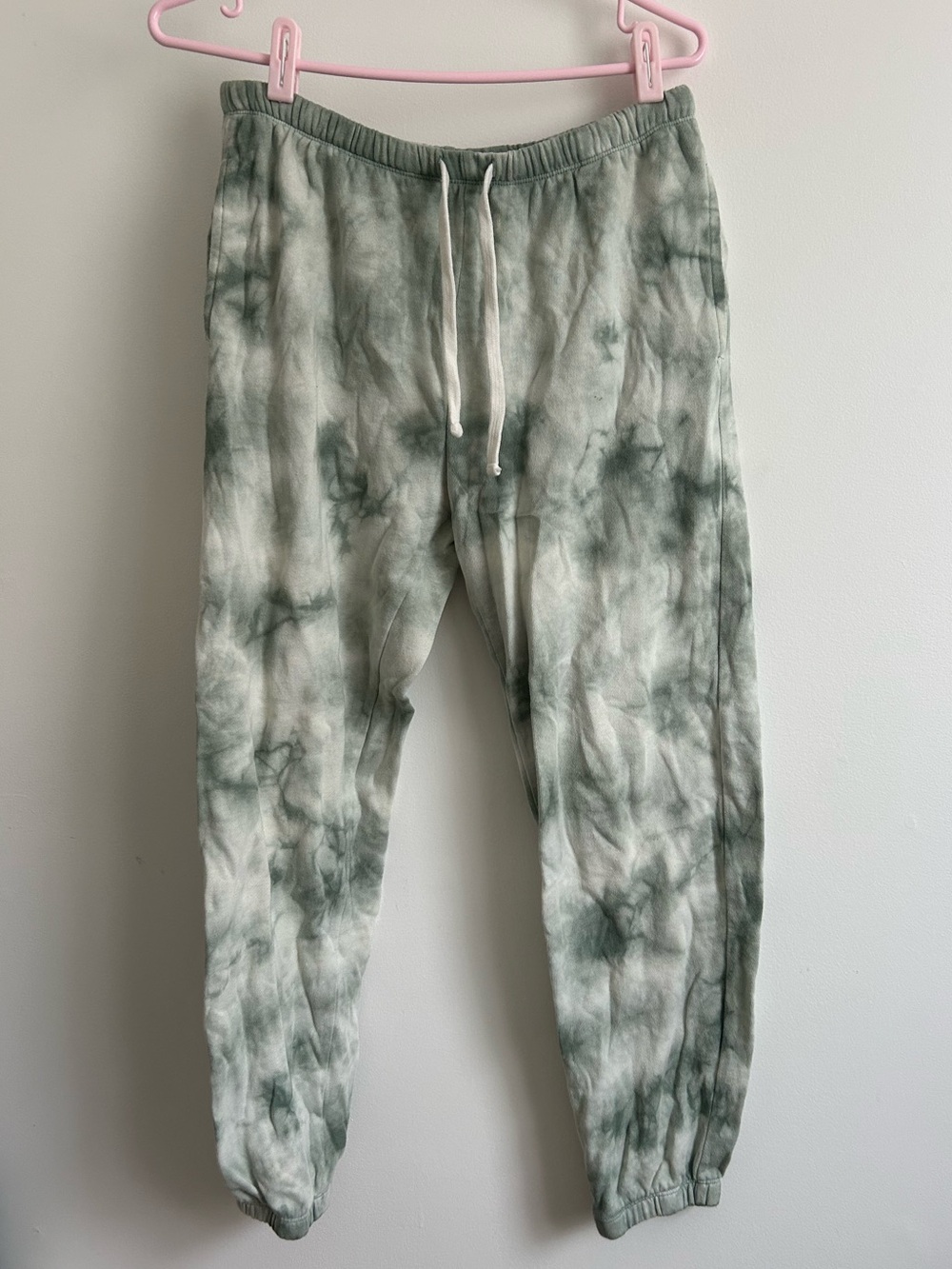 Garage Green and White Tie-Dye Sweatpants